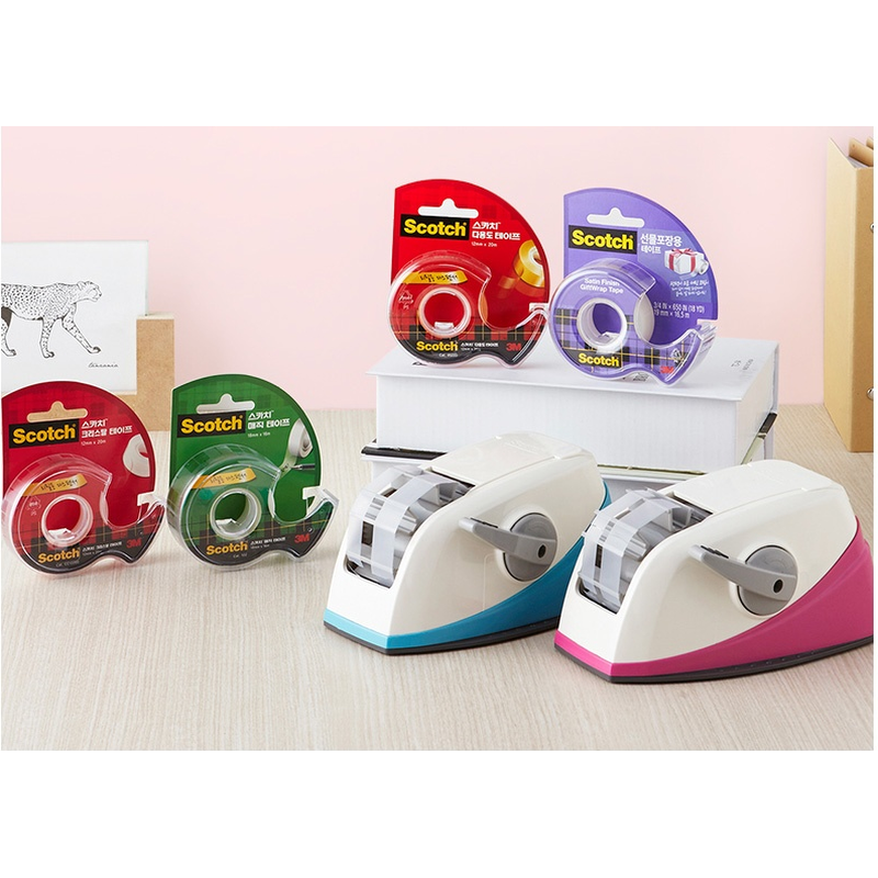 3M 스카치 원터치 테이프 디스펜서, 블루, 1개 + 증정 리필 테이프, 2롤 상품 이미지 3