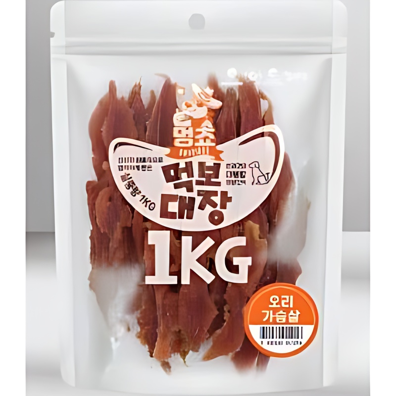 먹보대장 강아지 간식, 오리가슴살, 1kg, 1개 상세 이미지 4