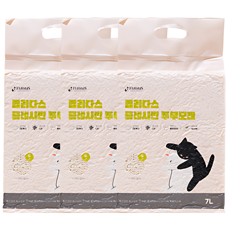 플리다스 고양이 두부모래, 녹차, 7L, 3개, 1개 상품 이미지 3